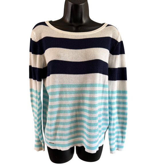 Lilly Pulitzer Womens Striped Cotton Sweater S Blue White/Aqua - Picture 1 of 9